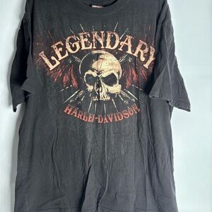 Harley-Davidson Black Short Sleeve Tee Skull Design